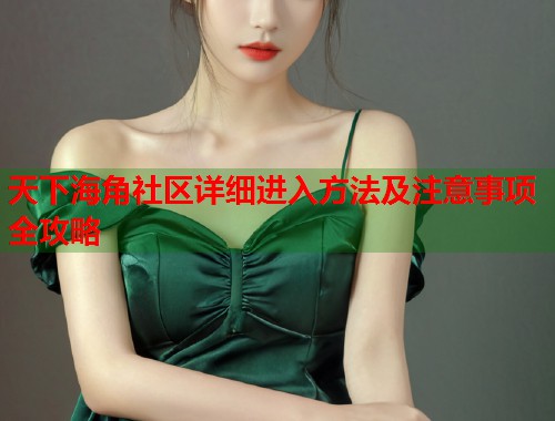 天下海角社区详细进入方法及注意事项全攻略  第1张